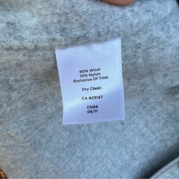 TALBOTS Women's Collarless Wool Jacket Blazer Gray Front Pockets - Picture 4 of 4